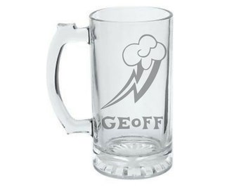Rainbow Dash Personalized Mug - My Little Pony Mug - Custom Etched My Little Pony Rainbow Dash Cutie Mark Beer Mug - Rainbow Dash Glass