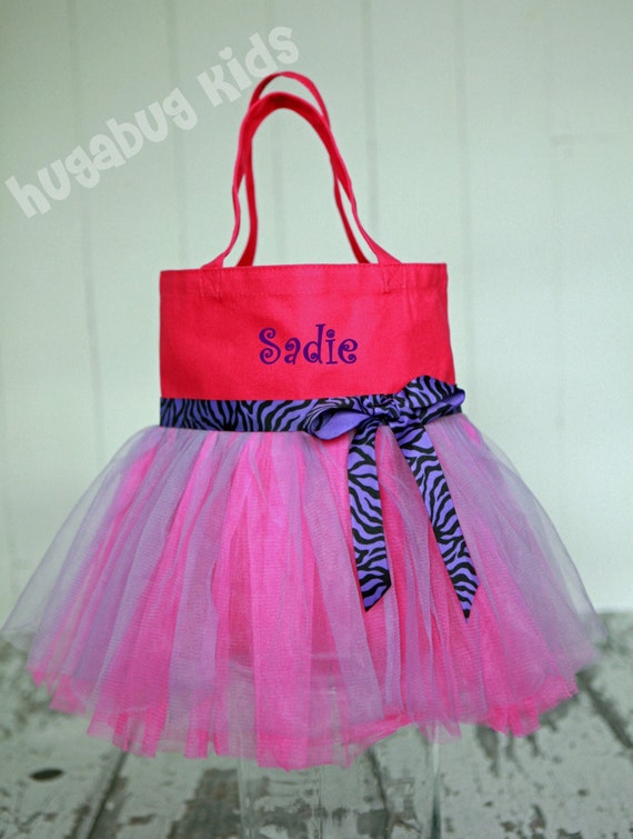 Tutu Bag, Dance bag, Girl's Personalized Tote Bag in 6 canvas colors ...