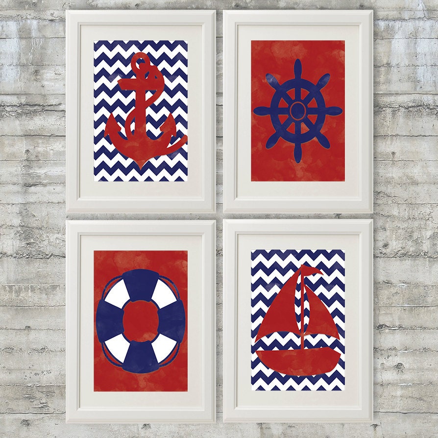 Nautical Nursery Art Nautical Bathroom Art Printable Poster