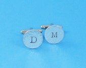 Custom Initial Cuff Links - Hand Stamped Groom Gift Il_170x135