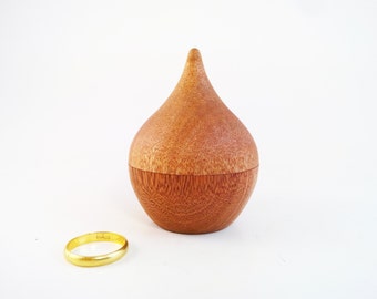 Small Jewellery Box - Small Wood Ring Box - Wood Mini Ring Box - Wooden Engagement Ring Box