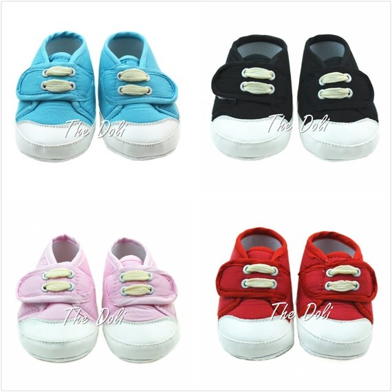 Baby Shoes Soft Bottom Antiskid Canvas Velcro Sneaker for 0-9 months Boys / Girls