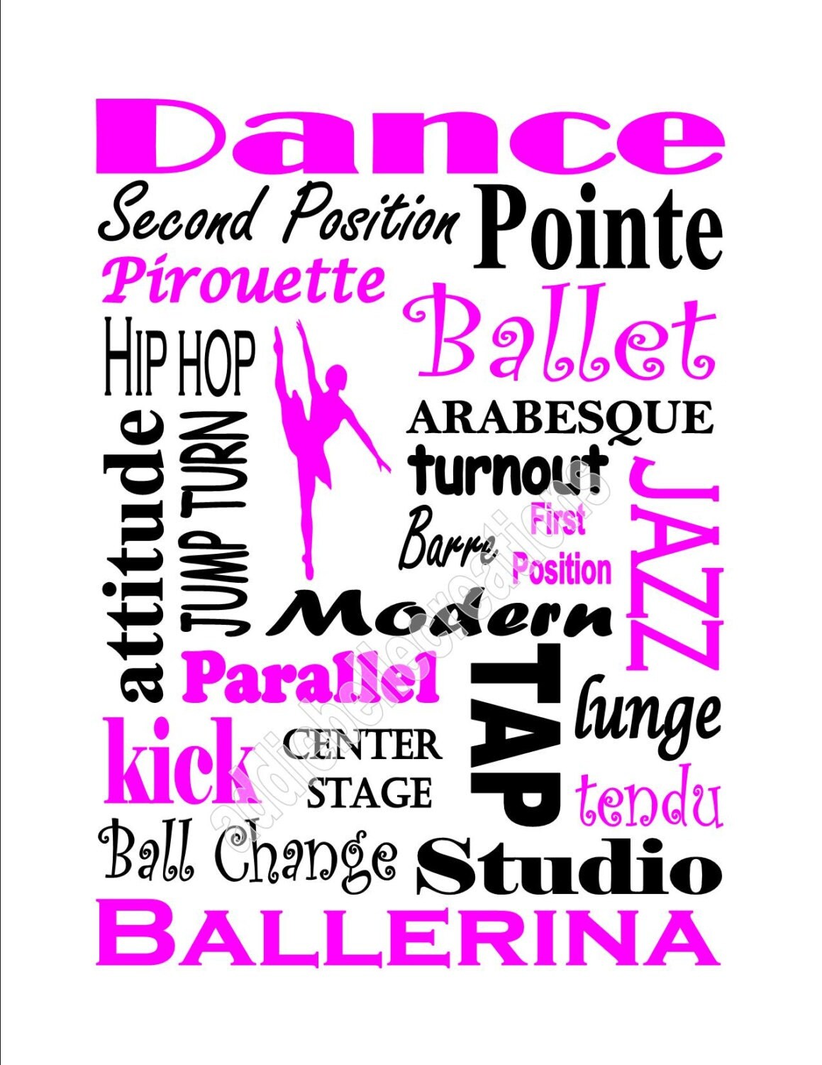 Download Instant Download Printable Dance Ballet Tap Jazz Subway Art