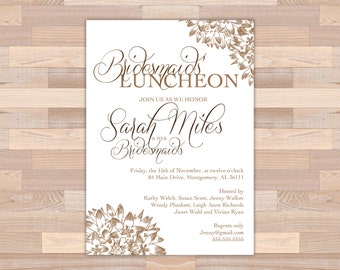 Vintage bridesmaid luncheon invitations