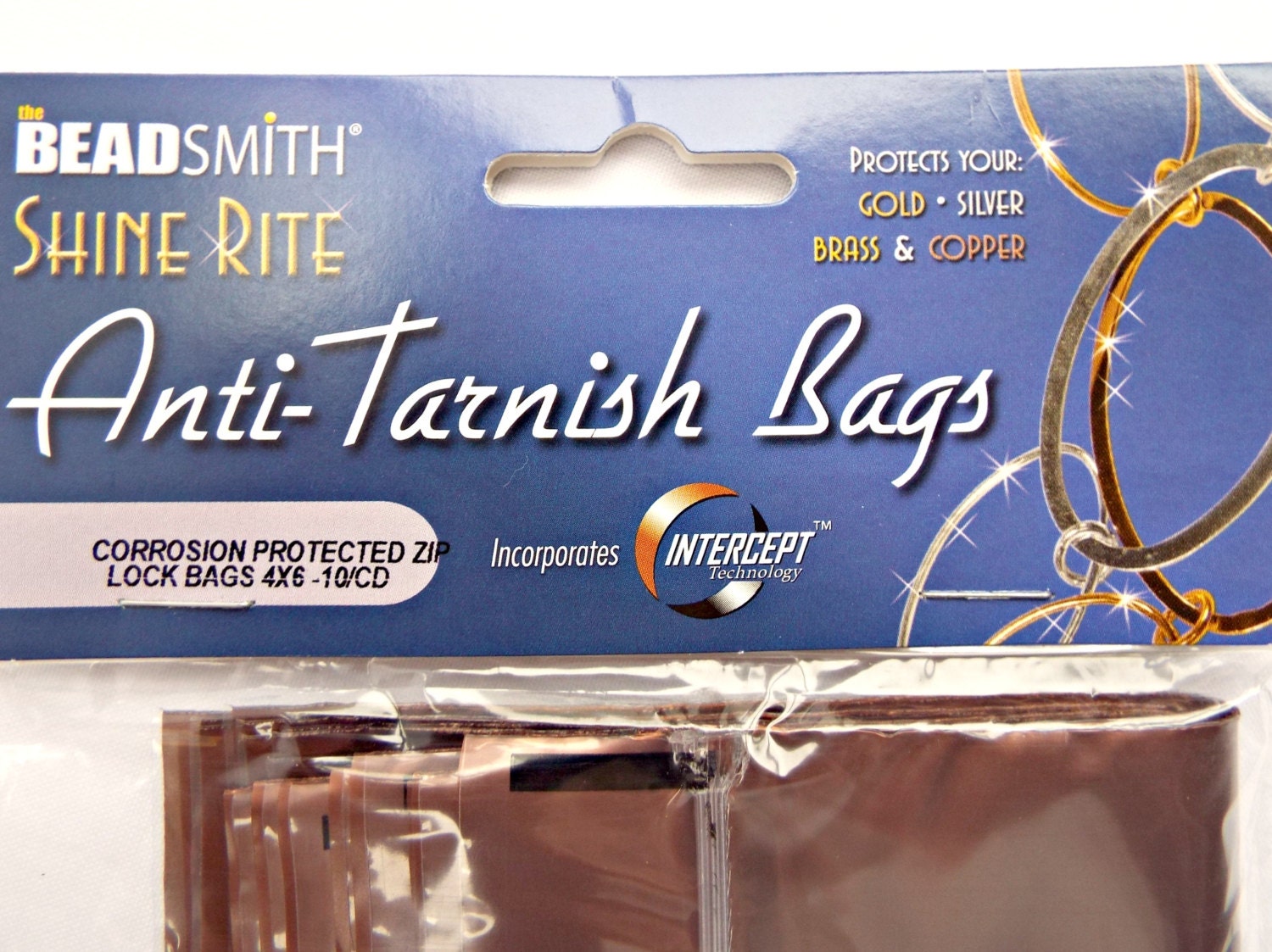 4 x 6in Anti Tarnish Bags Pack of 10 Jewelry Protection for