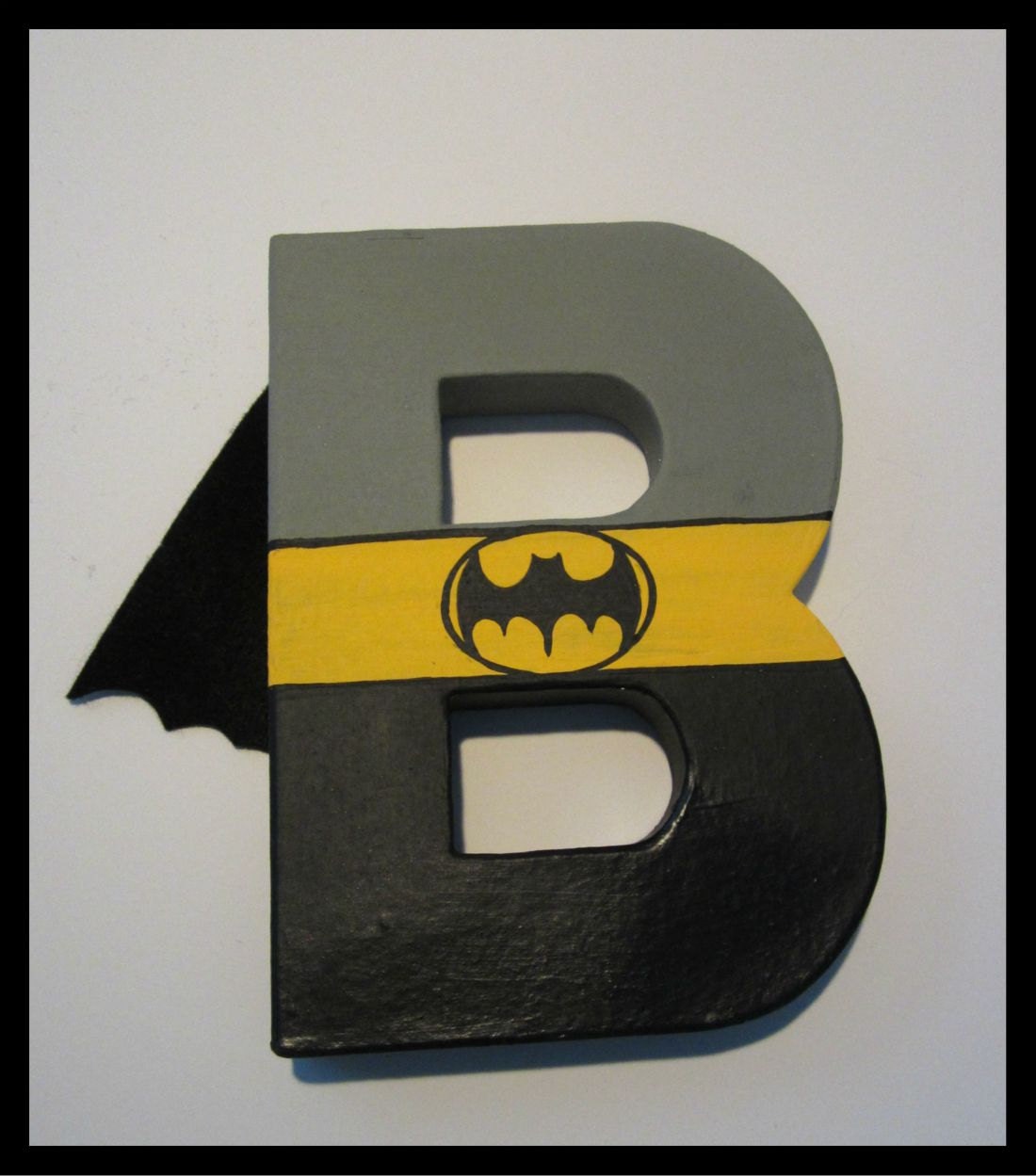 Batman Inspired Paper Mache Character Letter With Attached