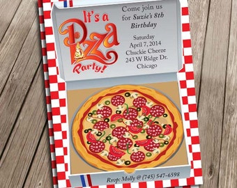 Birthday Pizza Party Invitation