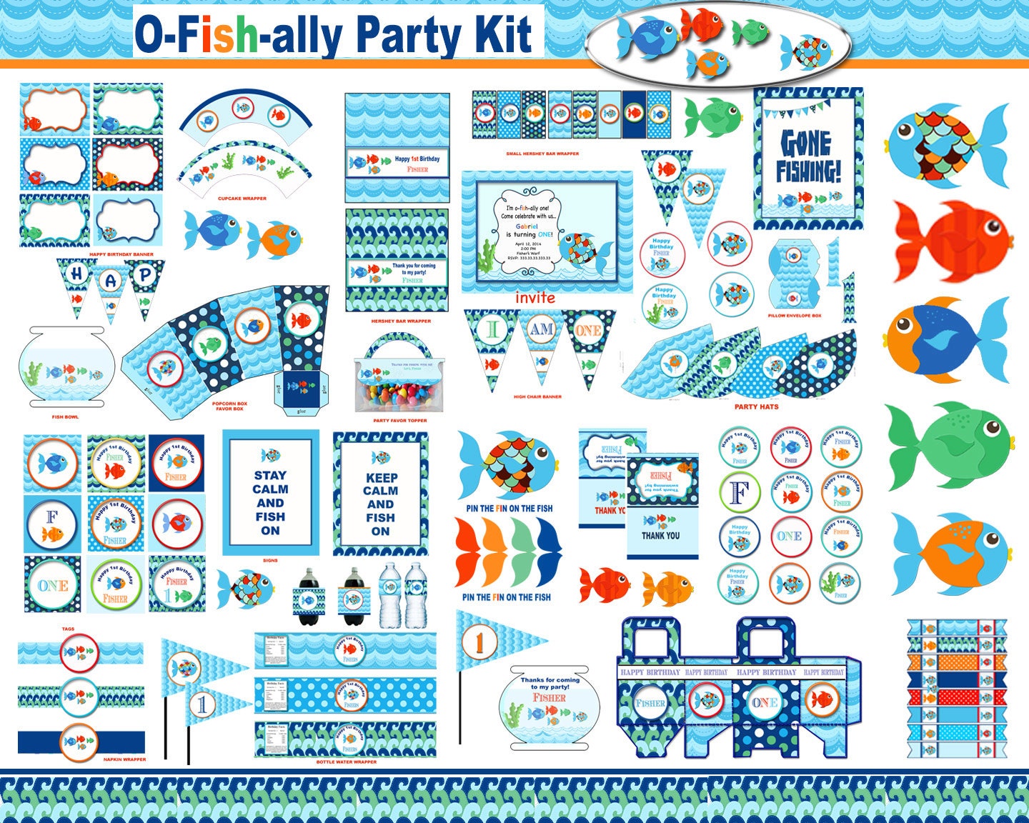 Rainbow Fish Party Pool Party Ocean Sea Life Nautical