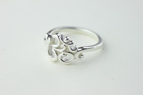 Om Ring. sterling silver ring. zen, yoga jewelry.mother sister ...