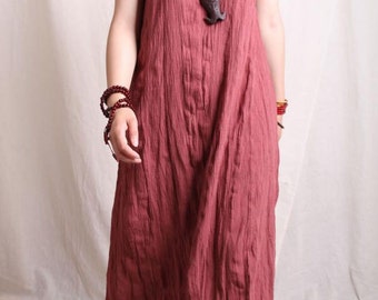 MALLORCA Dress - red linen