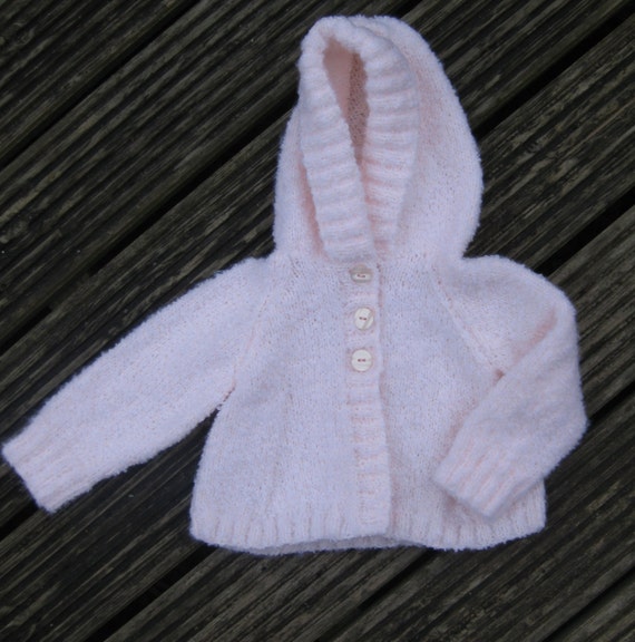 Items similar to Baby girl cardigan with hood, baby shower gift, baby