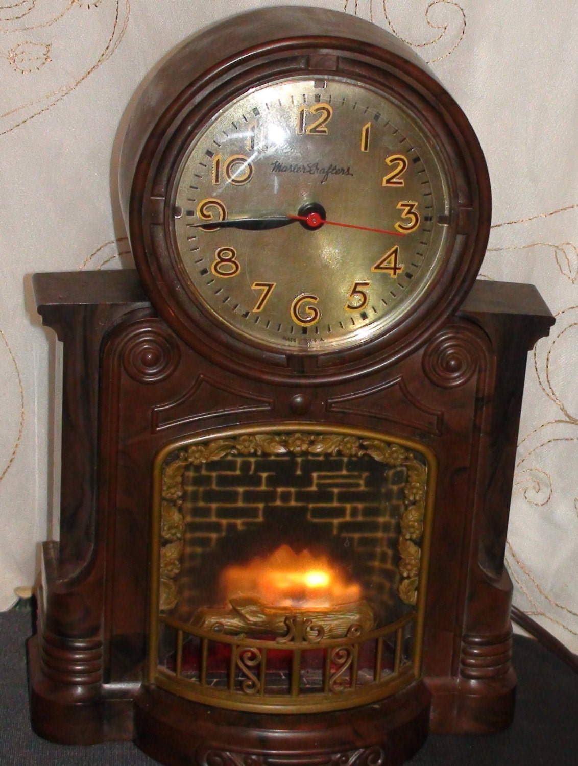 Beautiful working fireplace clock