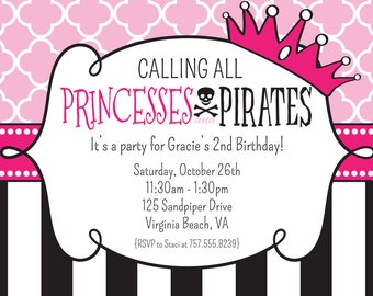 Printable Princess And Pirate Party Invitations 9