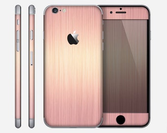The Rose Gold Brushed Surface Skin for the Apple iPhone 6 or 6 Plus ...