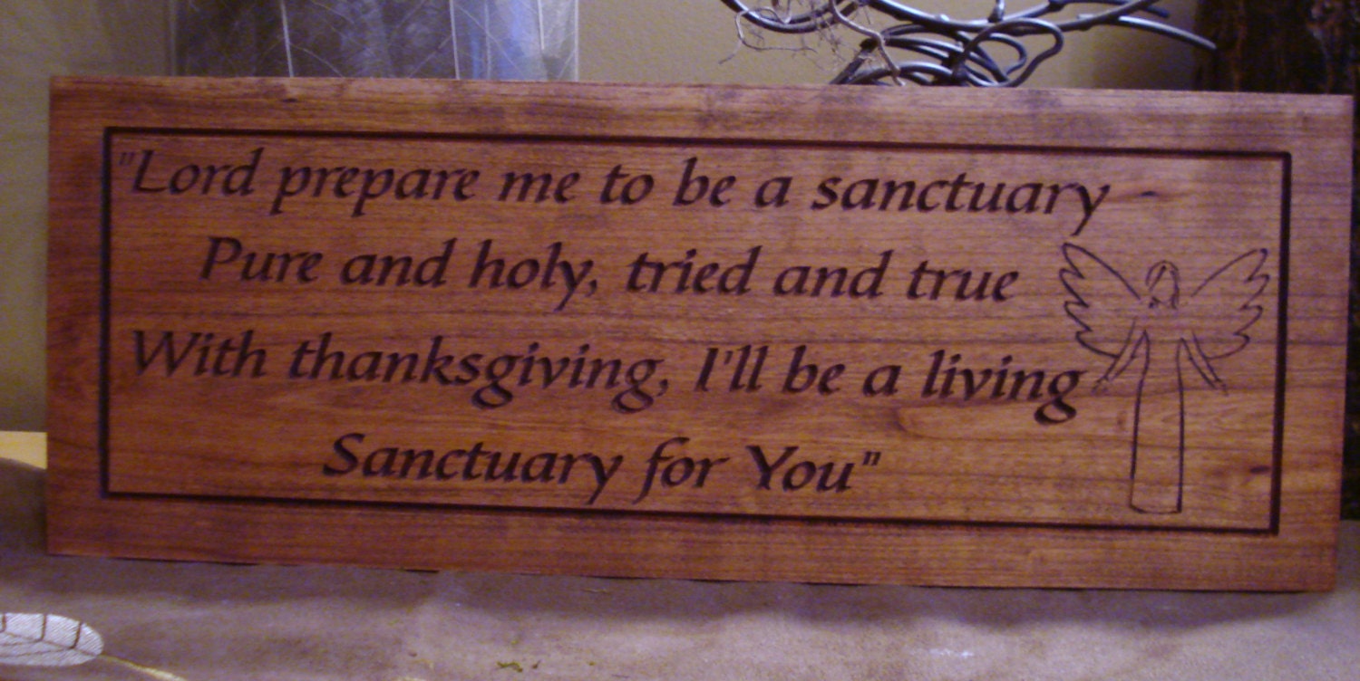 18 x 7 Wood Carved Inspirational Quotes Religious Gifts Angel
