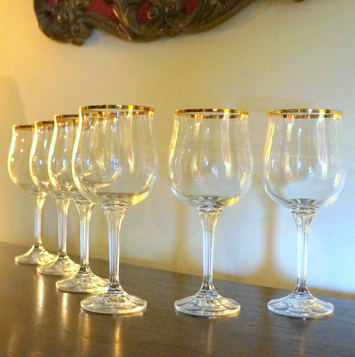 stemware with gold trim