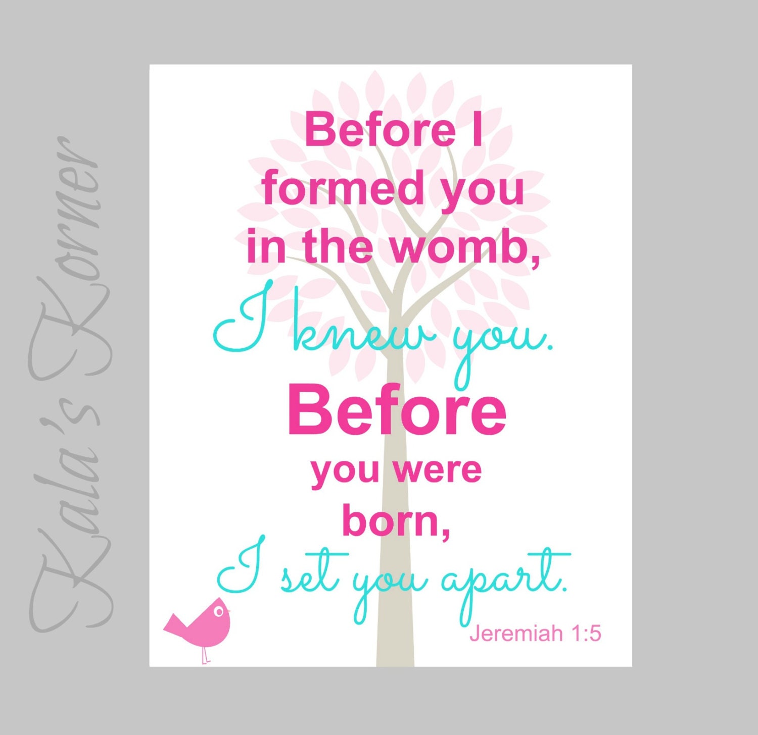 NURSERY ART bible verse nursery art print decor playroom