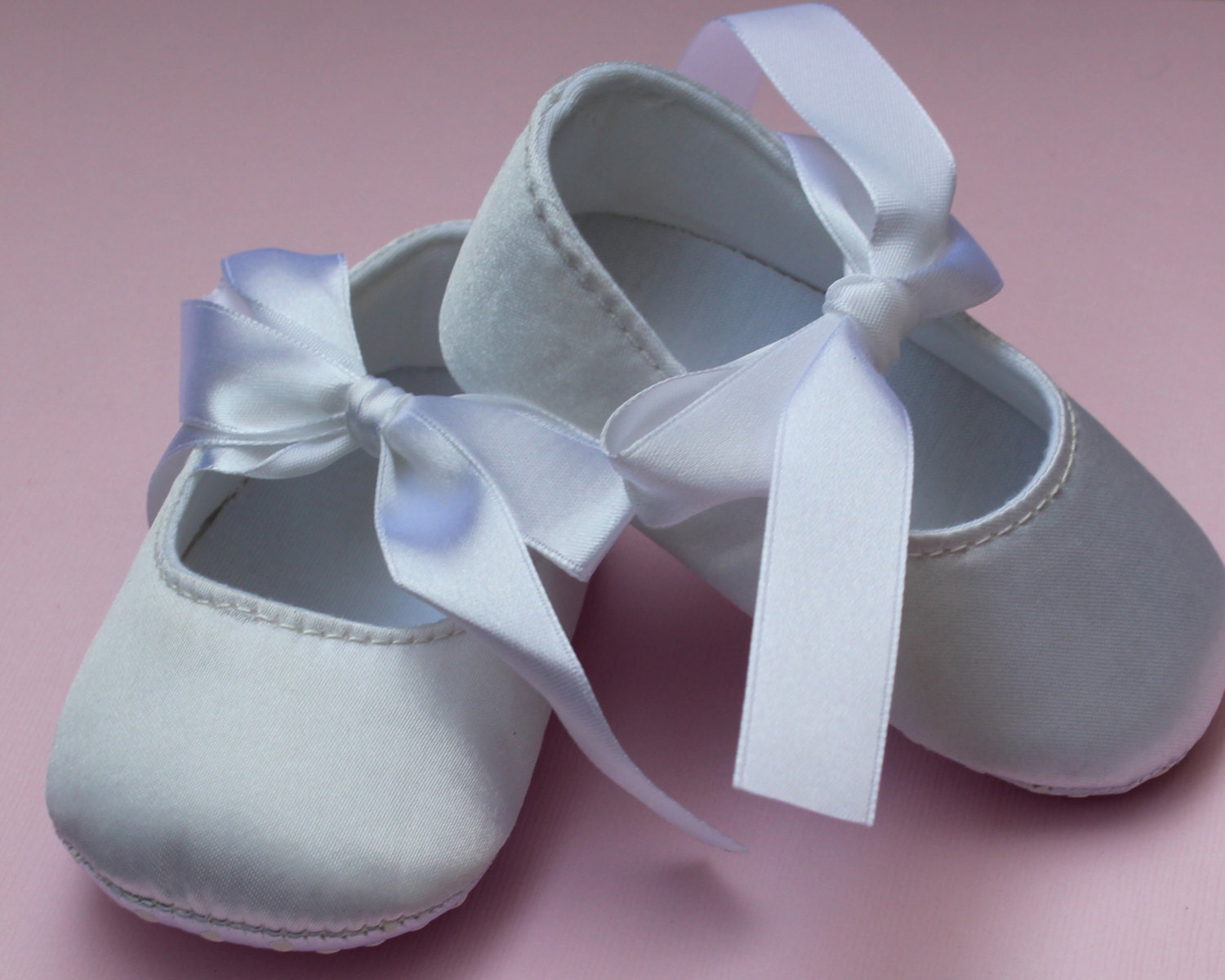 white satin ballerina shoes
