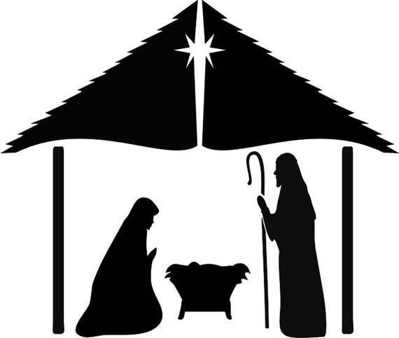 Items similar to WW18 Nativity Scene Mary Jesus Joseph Stencil on Etsy