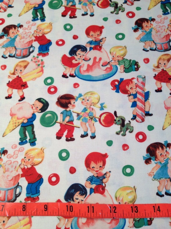 Retro Candy Land Fabric Cotton Woven by LionsTigersandBlairs