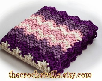Lavendar Baby Blanket-Purple Pink Beige