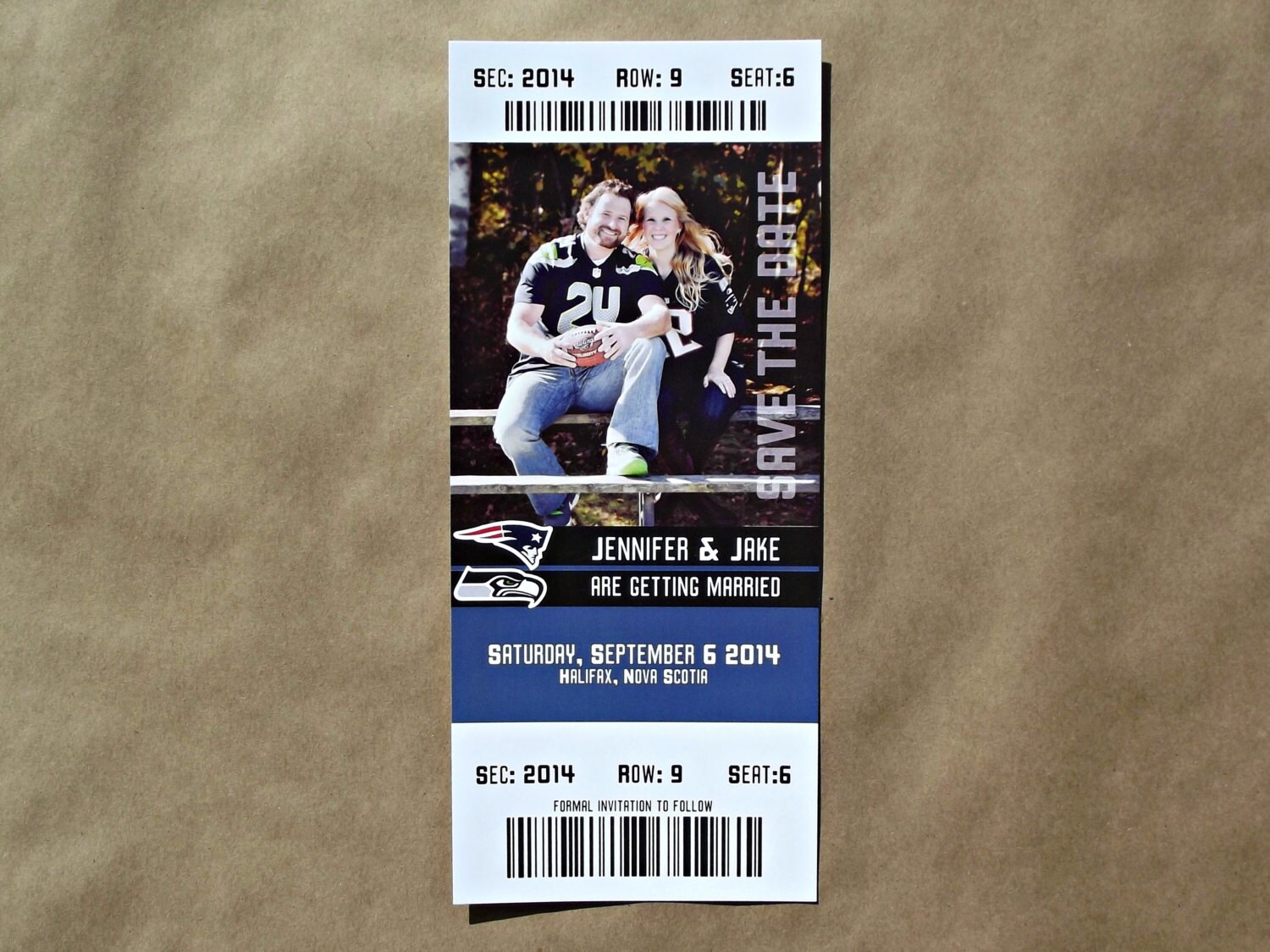 Sports Event Ticket Wedding Save The Date