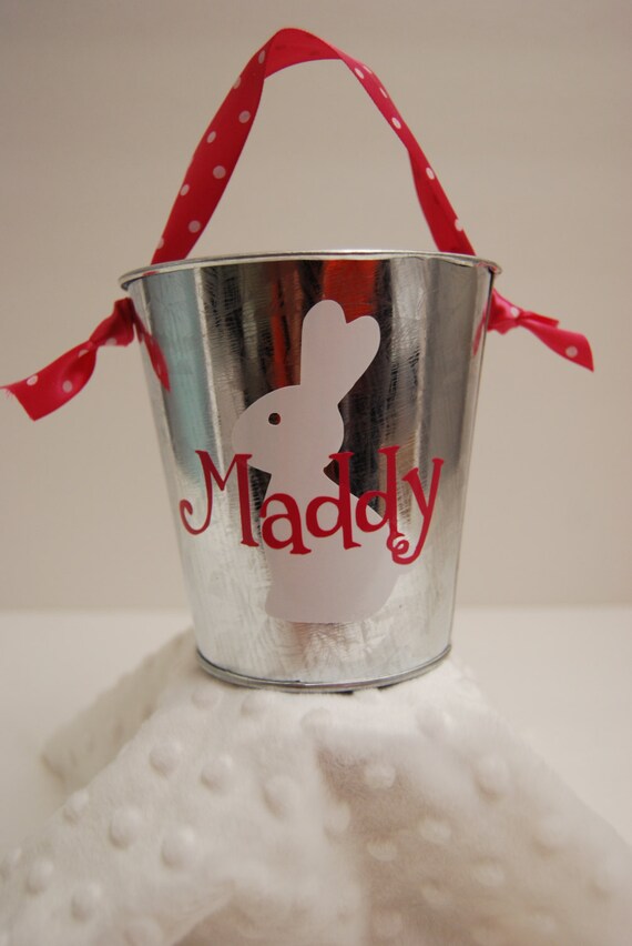 Mini Easter Basket Bucket Pail Monogram by ElevateYourDecor