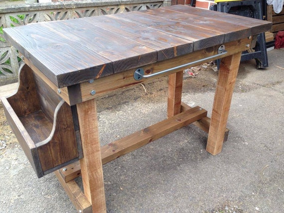 Butcher Block Pub Table Estampas Items Similar To Butchers Block Style Chunky Breakfast Bar Table