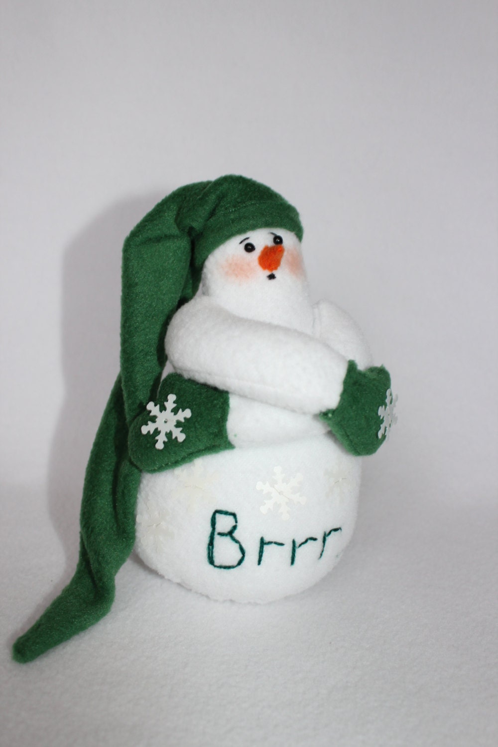 Handmade Christmas ornaments / Christmas tree decoration / christmas, snowman, white, green, snowflakes