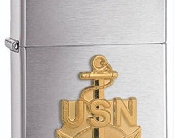 Engraved Navy Zippo Lighter - Personalized Zippo Lighter - ZP280ANC