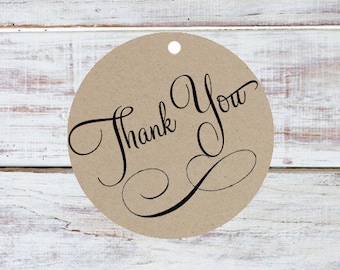 Thank you tag - Set of 10 - Kraft Paper thank you gift tag / Wedding Favor thank you Tag / Party Favor Thank you tag
