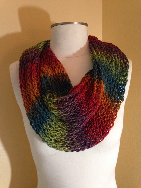 Lightweight multicolor cowl neck scarf