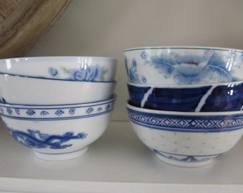 White  Bowls Lait Cafe Modern CHINOISERIE au Gift cups lait au Food vintage Blue cafe French