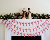 CANDY CANE paper garland, Christmas paper garland, red white garland, candy cane banner, any occasion garland Il_170x135