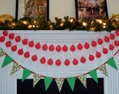 Christmas Paper Decor Package, Holiday Mantle Decoration, Christmas Garland/Banner Il_170x135