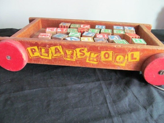 playskool wagon wooden blocks