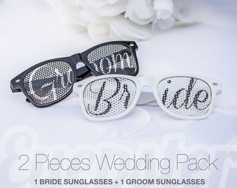 BRIDE & GROOM Retro Party Wedding Sunglasses PACK