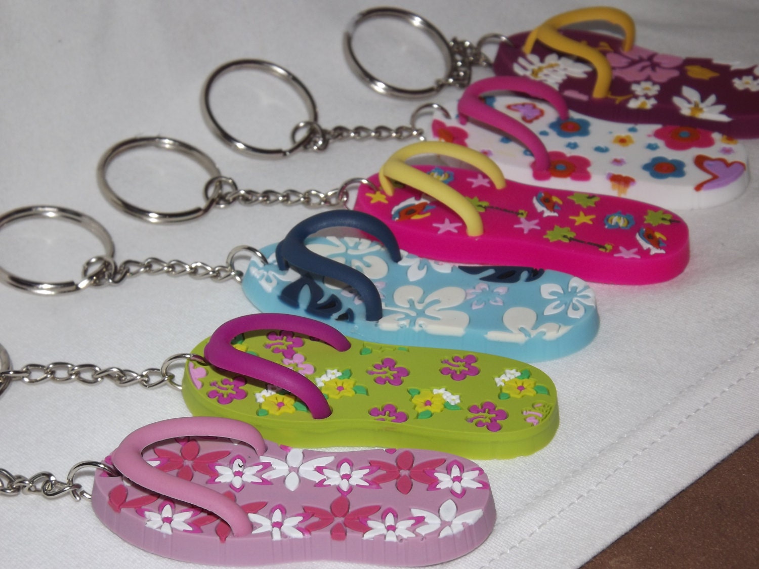 Flip Flop Rubber Key Chains Beach Key Chain by MemoriesEnchanted