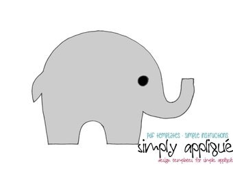 DIY PDF Elephant Appliqué Template Pattern