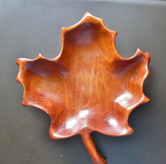 Hand Carved Maple Leaf from Solid Wood by HopesGardenGifts on Etsy