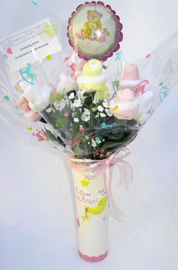 Baby Shower Centerpiece Baby socks flower by VioletCreationz