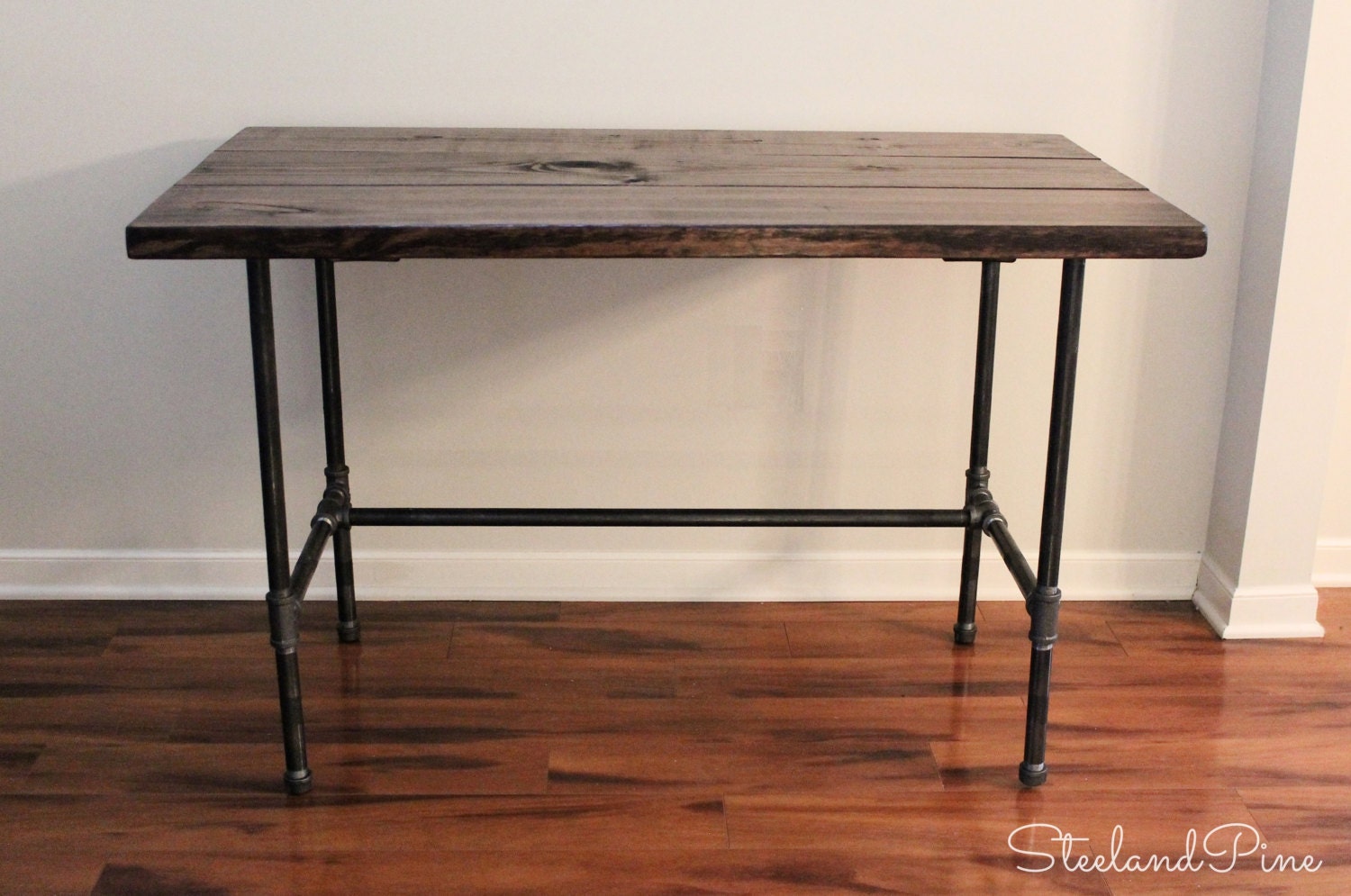 Steel and Wood Desk Long