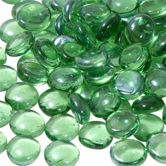 Glass Gems, Floral, Glass Beads, Transparent Blue, Clear, or Green,  5 oz.  Vase Filler, Solar Lantern Accessory