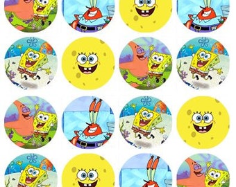 Spongebob Squarepants Cupcake Toppers Birthday Stickers Bikini Bottom 1B2