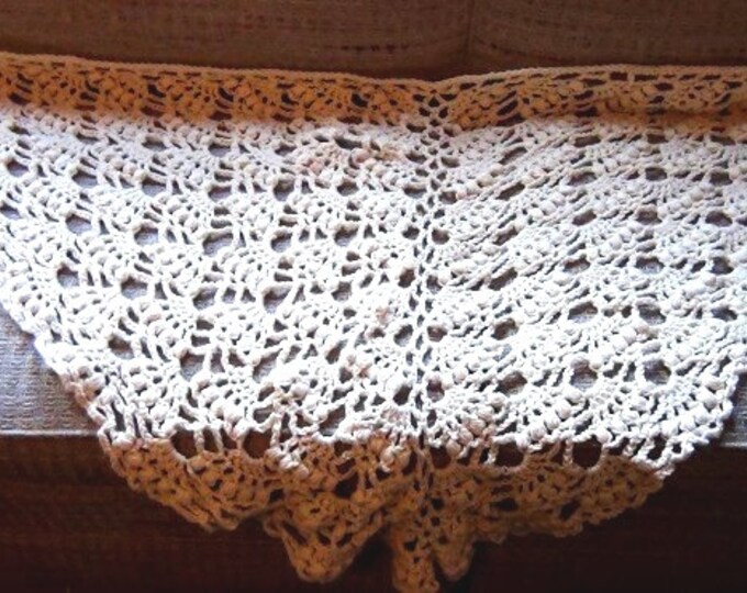 Hand Crocheted Shawl - Ivory White Shawl - Elegant Crochet Wrap - Wedding Shawl - Soft Acrylic Handmade Bride Gift