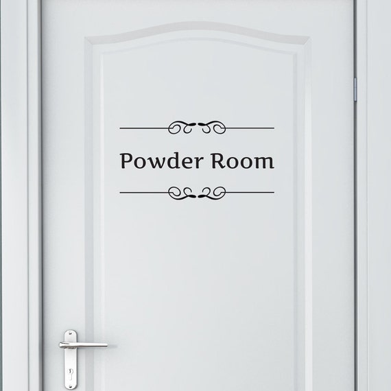 Powder Room Door Sticker Vinyl Bathroom Decal Art Transfer