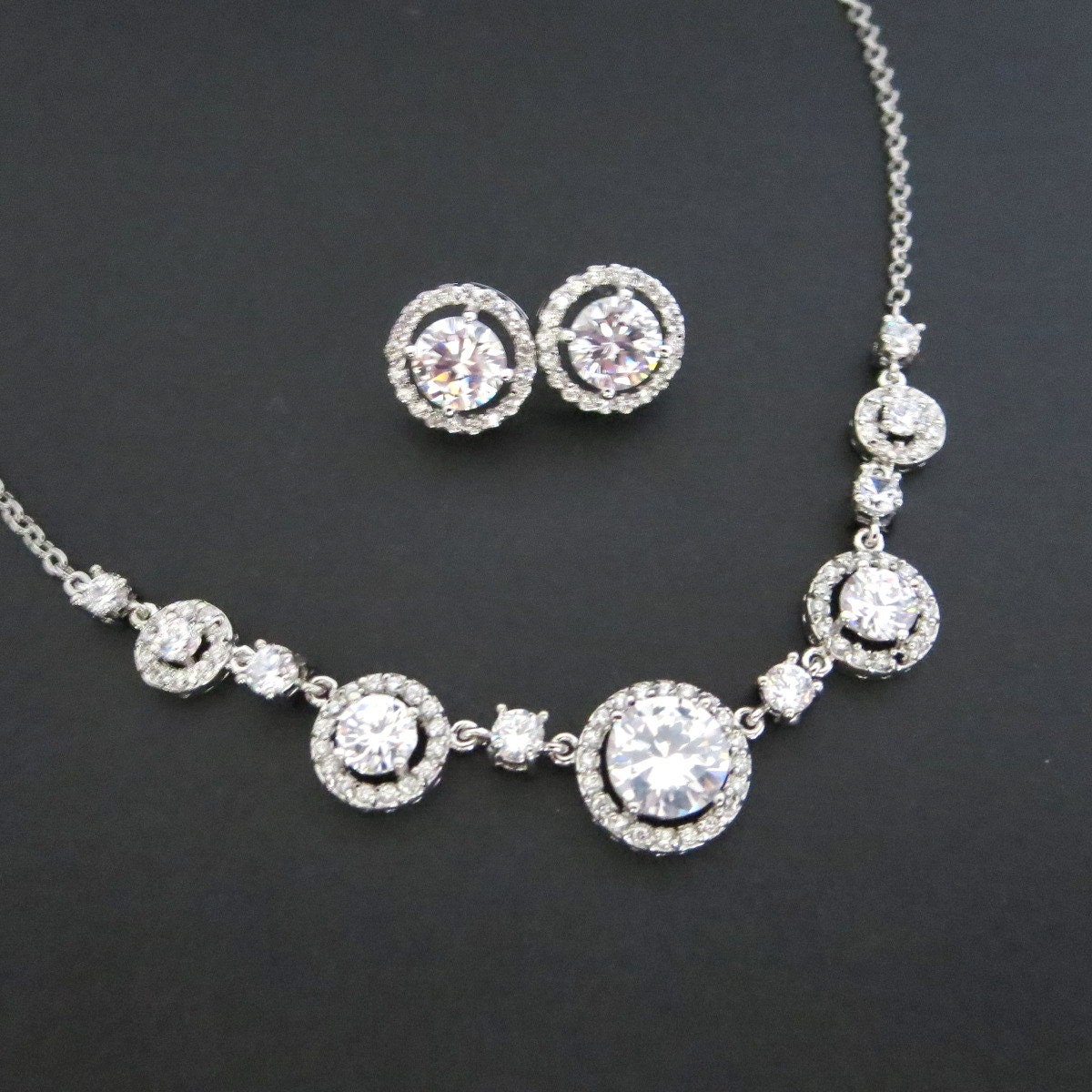 Rhinestone jewelry set Bridal necklace and by TheExquisiteBride