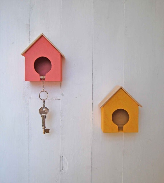 Items similar to Key Holder, Birdhouse with matching bird key fob