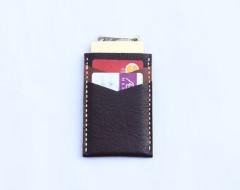 Items similar to Slim Leather Wallet with cash and credit card holder by AtelierPALL men wallet ...