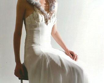 Sexy Chiffon Cap Sleeves V Neck Open Back Lace Wedding Dresses, PW375